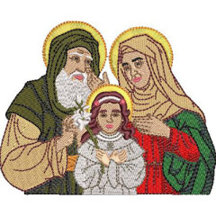 Embroidery Design Saint Joaquin, Santana And Mary 12 C..