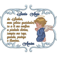 Embroidery Design Male Holy Angel Prayer In Frame..