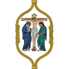 Diseño Para Bordado Marco 30 Cm Con Jesús Crucificado..