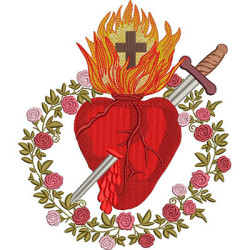 Embroidery Design Immaculate Heart Of Mary 23 Cm