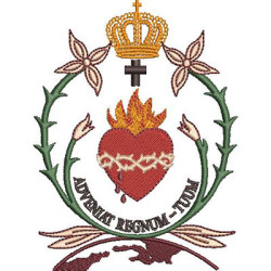 Embroidery Design Shield Adveniat Regnum Tuum