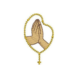 Embroidery Design Rosary Praying Hands