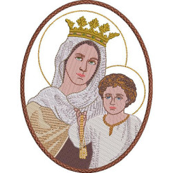 Embroidery Design Our Lady Of Mount Carmel Medal 17 Cm