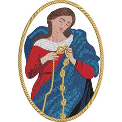 Diseño Para Bordado Medalla Nuestra Señora Desatadora De Nudos