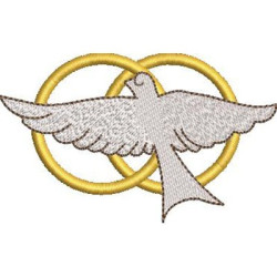 Embroidery Design Dove With Rings