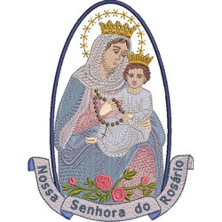 Embroidery Design Our Lady Of The Rosary In The Frame