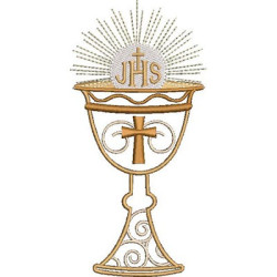 Embroidery Design Hollow Chalice With Host 16cm