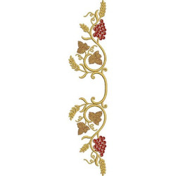 Embroidery Design Wheat And Grapes With 30 Cm