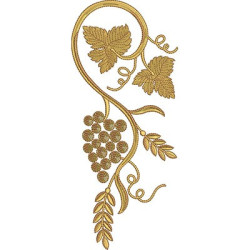 Embroidery Design Wheat And Grapes With 30 Cm