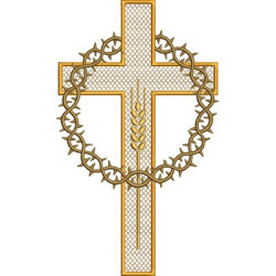 Embroidery Design Cross With Crown Of Thorns 30 Cm