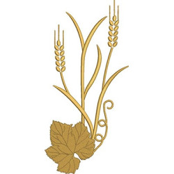 Embroidery Design Grape Leaves With Wheat 27 Cm