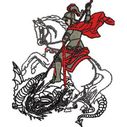 Embroidery Design Saint George On The Horse Contour