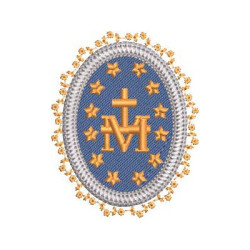 Embroidery Design Marian Medal 8 Cm