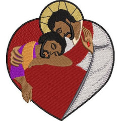 Embroidery Design Jesus ​​good Samaritan 13 Cm..