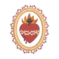 Embroidery Design Sacred Heart Of Jesus Medal 8 Cm