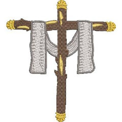 Embroidery Design Cross With Mantle 9 Cm..