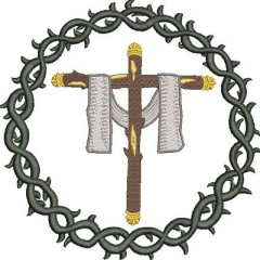 Embroidery Design Crown Of Thorns Cross With Mantle 9 ..