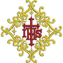 Embroidery Design Cross With Ihs 7 Cm