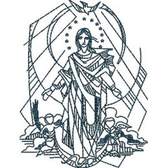 Embroidery Design Our Lady Immaculate Heart Outlined 1..