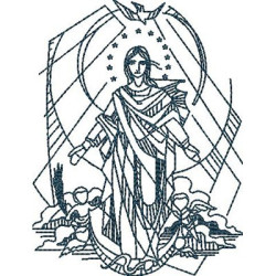 Embroidery Design Our Lady Immaculate Heart Outlined 1