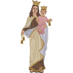 Embroidery Design Our Lady Of Mount Carmel 32 Cm 2