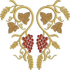 Embroidery Design Arabesques With Grapes And Wheat 17 ..