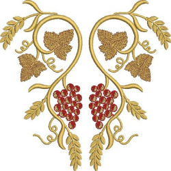 Embroidery Design Arabesques With Grapes And Wheat 17 Cm