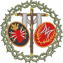 Diseño Para Bordado Medallas De Nuestra Señora De Los Dolor En La Corona De Espina