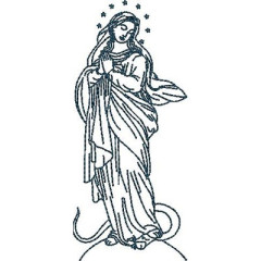 Embroidery Design Our Lady Immaculate Heart Outlined 2..