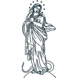 Embroidery Design Our Lady Immaculate Heart Outlined 2