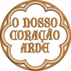 Matriz De Bordado Moldura O Nosso Coração Arde