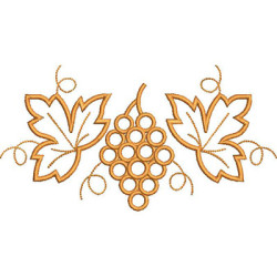 Embroidery Design Simple Contoured Grapes