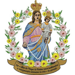 Matriz De Bordado Nossa Senhora Do Rosário Arco Floral