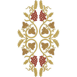 Embroidery Design Arabesques Of Cross Of Grapes 32 Cm