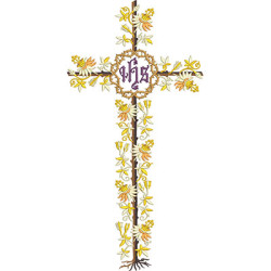 Embroidery Design Cross For Roman Chasuble 84 X 42 Cm