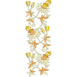 Embroidery Design Vertical Religious Floral 36 Cm