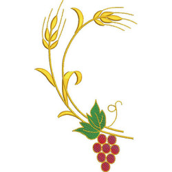 Embroidery Design Wheat And Grapes 22 Cm