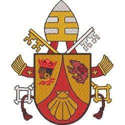 Diseño Para Bordado Escudo De Benedicto Xvi 12 Cm