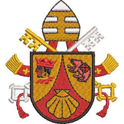 Diseño Para Bordado Escudo De Benedicto Xvi 8 Cm