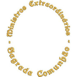 Diseño Para Bordado Ministros Extraordinarios Sagrada Comunión 10 Cm Pt