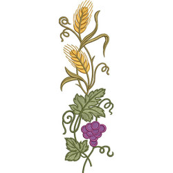 Embroidery Design Grape Branch With Wheat 35 Cm