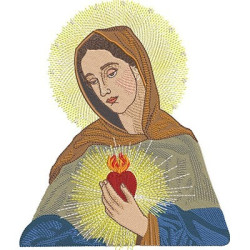 Embroidery Design Virgin Of The Flame Of Love