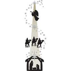 Embroidery Design Vertical Nativity Scene