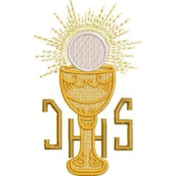 Embroidery Design Chalice With Consecrated Host Jhs