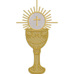 Embroidery Design 18 Cm Chalice With Consecrated Host..