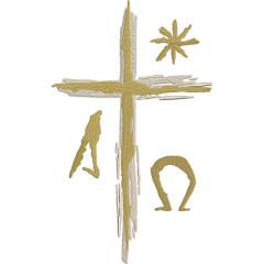 Embroidery Design Cross With Alpha And Omega 32 Cm..