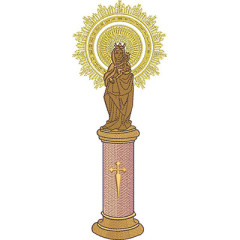 Embroidery Design Our Lady Of The Pillar 28 Cm..