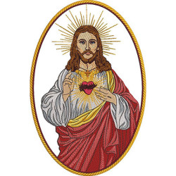 Diseño Para Bordado Medalla Del Sagrado Corazón De Jesús 26 Cm