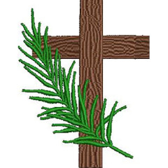 Embroidery Design Palm Sunday Cross 8 Cm..