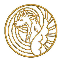 Embroidery Design Saint Luke Medal Contoured 9 Cm